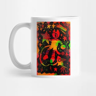 Astronaut Cat (Red vibrant version) Mug